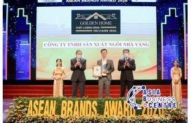 Công ty TNHH SX Ngôi nhà Vàng - GOLDEN HOME vinh dự đạt Top 100 Thương hiệu Mạnh ASEAN 2020